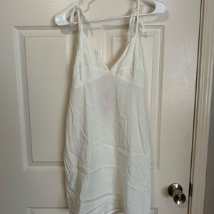 Women's White Slip Dress with Tie Straps